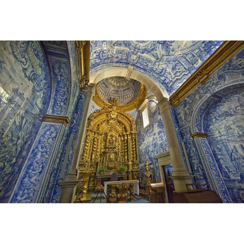 Portugal, Almancil St Lawrence Church, interior Black Modern Wood Framed Art Print by Zuckerman, Jim