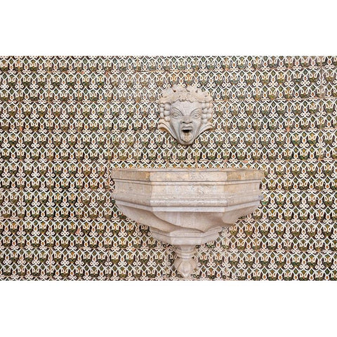 Cascais-Portugal Geometric patterned Portuguese tiles Black Modern Wood Framed Art Print by McRoberts, Julien