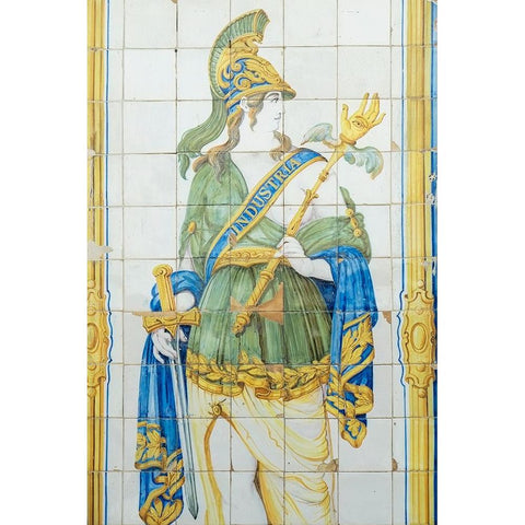 Cascais-Portugal Store front tile signs from the 1800s Black Modern Wood Framed Art Print by McRoberts, Julien