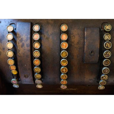 Lisbon-Portugal Antique Portuguese cash register White Modern Wood Framed Art Print by McRoberts, Julien