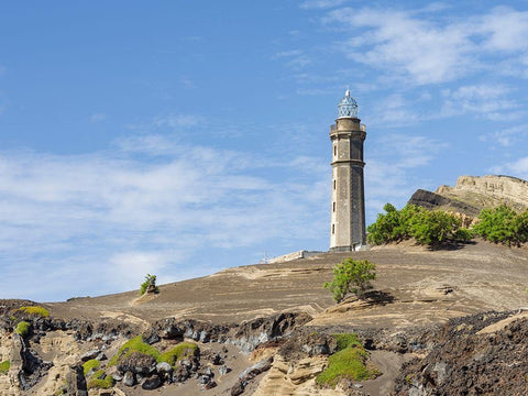 Nature Reserve Vulcao dos Capelinhos Faial Island-an island in the Azores in the Atlantic Ocean  White Modern Wood Framed Art Print with Double Matting by Zwick, Martin