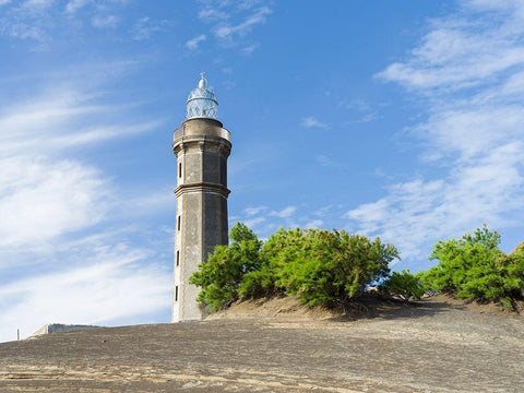 Nature Reserve Vulcao dos Capelinhos Faial Island-an island in the Azores in the Atlantic Ocean  White Modern Wood Framed Art Print with Double Matting by Zwick, Martin