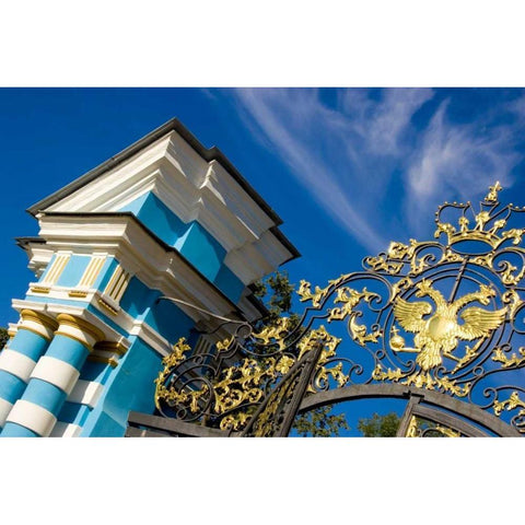 Russia, Pushkin Gate detail at Catherine Palace Black Modern Wood Framed Art Print with Double Matting by Ross, Nancy ,  Steve