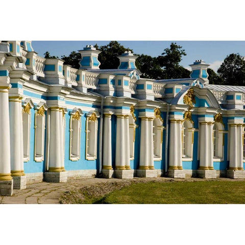 Russia, Pushkin Portion of Catherine Palace Black Modern Wood Framed Art Print by Ross, Nancy ,  Steve