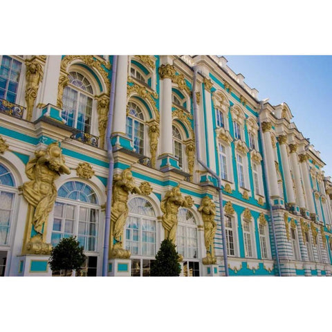 Russia, Pushkin Portion of Catherine Palace Black Modern Wood Framed Art Print by Ross, Nancy ,  Steve