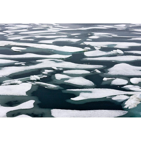 Floating ice in Chukchi Sea-Russian Far East Black Modern Wood Framed Art Print by Su, Keren