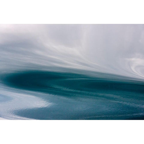 Ripples pattern-Bering Sea-Russia Far East White Modern Wood Framed Art Print by Su, Keren