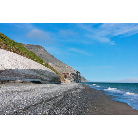 Beach-Cape Dezhnev-most eastern corner of Eurasia-Russian Far East Gold Ornate Wood Framed Art Print with Double Matting by Su, Keren
