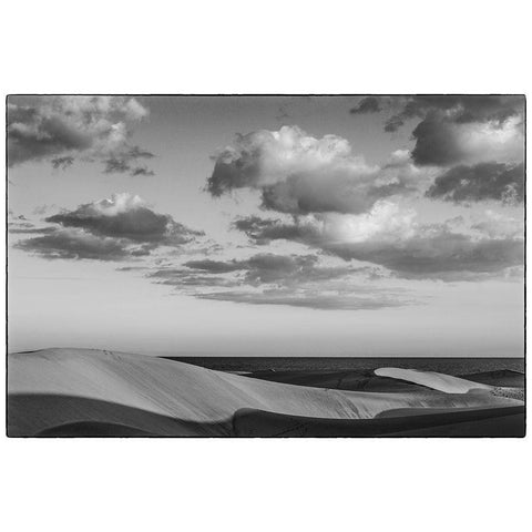 Spain-Canary Islands-Gran Canaria Island-Maspalomas-Maspalomas Dunes National Park Black Modern Wood Framed Art Print by Bibikow, Walter