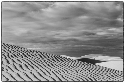 Spain-Canary Islands-Gran Canaria Island-Maspalomas-Maspalomas Dunes National Park White Modern Wood Framed Art Print with Double Matting by Bibikow, Walter