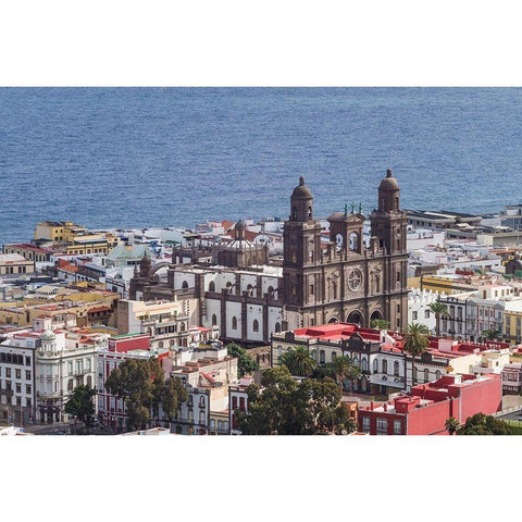 Spain-Canary Islands-Gran Canaria Island-Las Palmas de Gran Canaria-Catedral de Santa Ana Black Modern Wood Framed Art Print by Bibikow, Walter