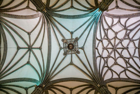 Spain-Canary Islands-Gran Canaria Island-Las Palmas de Gran Canaria-Catedral de Santa Ana-interior White Modern Wood Framed Art Print with Double Matting by Bibikow, Walter