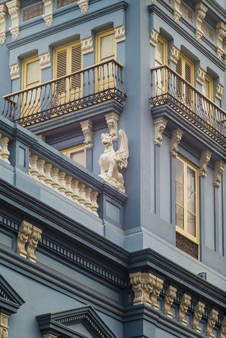 Spain-Canary Islands-Gran Canaria Island-Las Palmas de Gran Canaria-Triana neighborhood Black Ornate Wood Framed Art Print with Double Matting by Bibikow, Walter