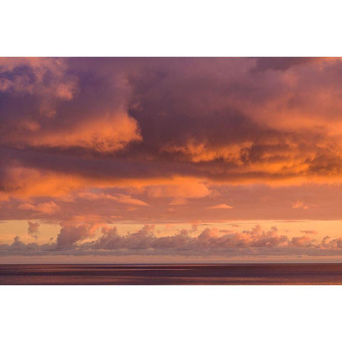 Canary Islands-Fuerteventura Island-Morro Jable-Playa de la Cebada beach-sunset sky Gold Ornate Wood Framed Art Print with Double Matting by Bibikow, Walter
