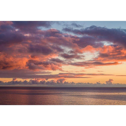 Canary Islands-Fuerteventura Island-Morro Jable-Playa de la Cebada beach-sunset sky Black Modern Wood Framed Art Print by Bibikow, Walter