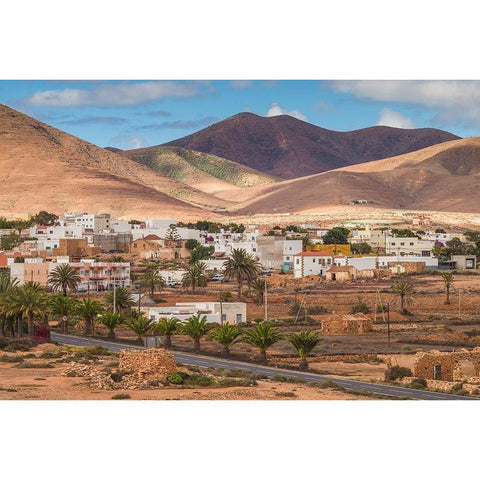 Canary Islands-Fuerteventura Island-Toto-desert village view Gold Ornate Wood Framed Art Print with Double Matting by Bibikow, Walter