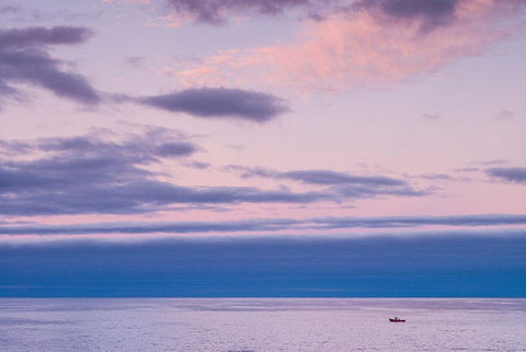Canary Islands-La Palma Island-Puerto Naos-dawn sky White Modern Wood Framed Art Print with Double Matting by Bibikow, Walter