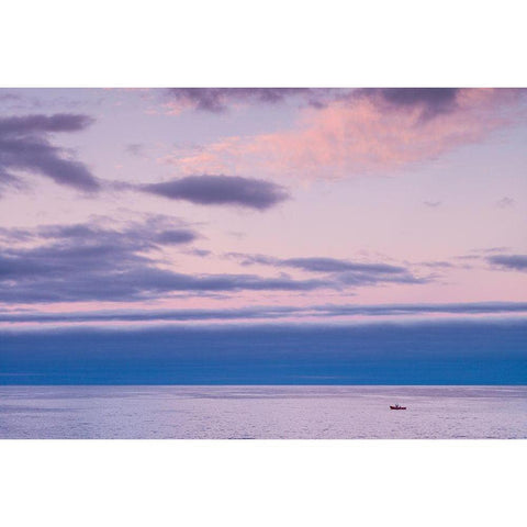 Canary Islands-La Palma Island-Puerto Naos-dawn sky White Modern Wood Framed Art Print by Bibikow, Walter