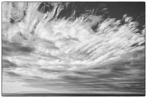 Canary Islands-La Palma Island-Puerto Naos-dramatic sky and view towards El Hierro Island Black Ornate Wood Framed Art Print with Double Matting by Bibikow, Walter
