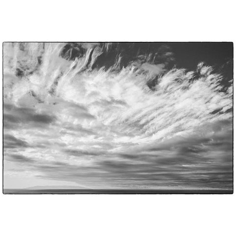 Canary Islands-La Palma Island-Puerto Naos-dramatic sky and view towards El Hierro Island Black Modern Wood Framed Art Print by Bibikow, Walter