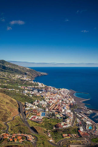 Canary Islands-La Palma Island-Santa Cruz de la Palma-Mirador de la Concepcion White Modern Wood Framed Art Print with Double Matting by Bibikow, Walter