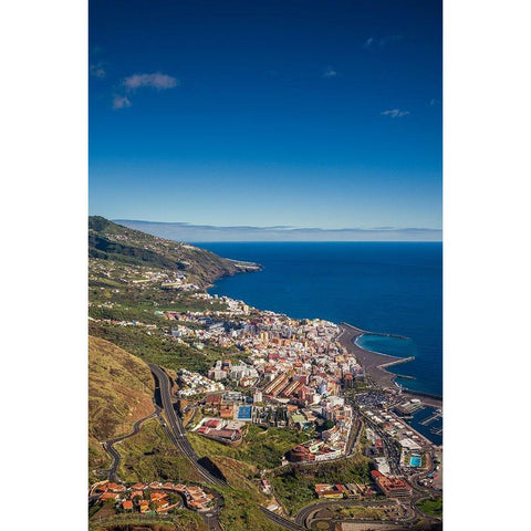 Canary Islands-La Palma Island-Santa Cruz de la Palma-Mirador de la Concepcion Black Modern Wood Framed Art Print by Bibikow, Walter