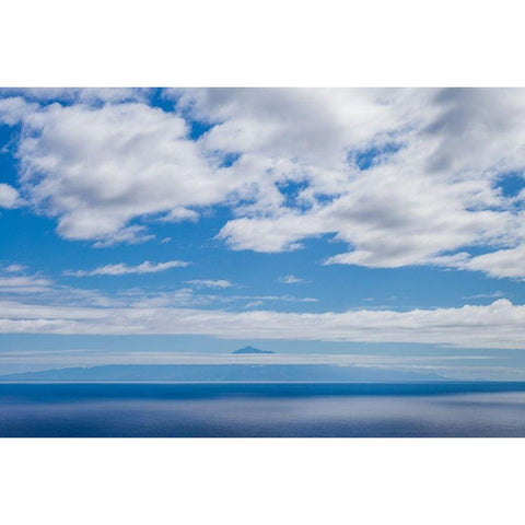 Canary Islands-La Palma Island-Villa de Mazo-view towards El Teide Mountain on Tenerife Island Black Modern Wood Framed Art Print with Double Matting by Bibikow, Walter