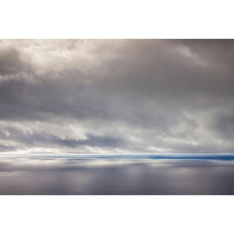 Canary Islands-La Palma Island-Las Indias-storm front over Atlantic Ocean White Modern Wood Framed Art Print by Bibikow, Walter