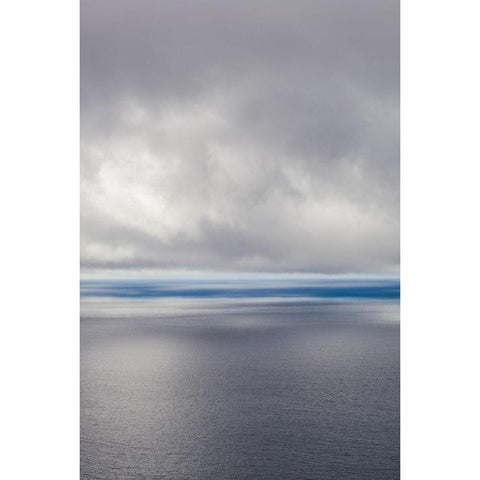 Canary Islands-La Palma Island-Las Indias-storm front over Atlantic Ocean White Modern Wood Framed Art Print by Bibikow, Walter