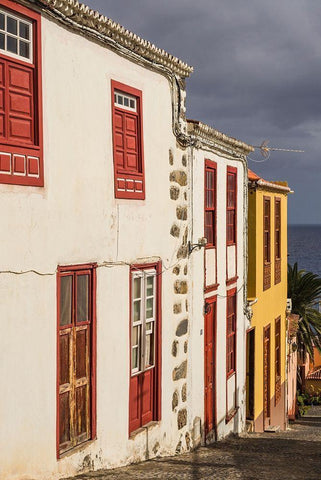 Canary Islands-La Palma Island-San Andres-village buildings White Modern Wood Framed Art Print with Double Matting by Bibikow, Walter