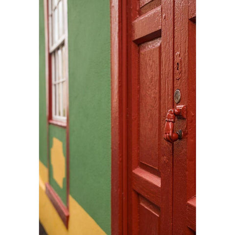 Canary Islands-La Palma Island-San Andres-ornate door knocker Black Modern Wood Framed Art Print by Bibikow, Walter