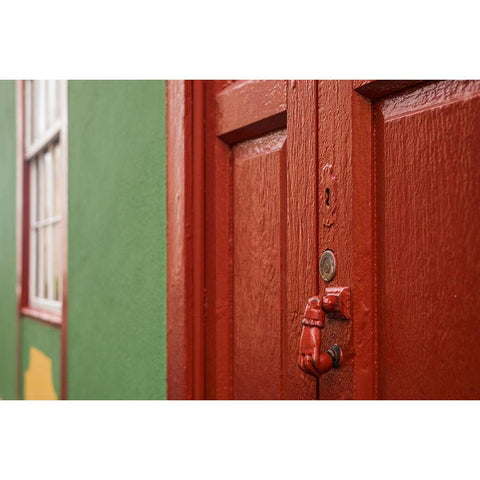Canary Islands-La Palma Island-San Andres-ornate door knocker Gold Ornate Wood Framed Art Print with Double Matting by Bibikow, Walter