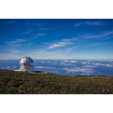 Canary Islands-Roque de los Muchachos Observatory-one of the worlds largest telescopes Black Modern Wood Framed Art Print by Bibikow, Walter