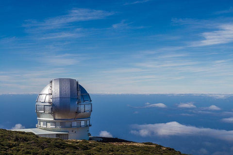 Canary Islands-Roque de los Muchachos Observatory-one of the worlds largest telescopes Black Ornate Wood Framed Art Print with Double Matting by Bibikow, Walter