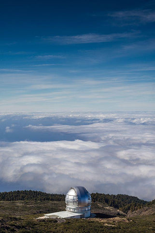 Canary Islands-Roque de los Muchachos Observatory-one of the worlds largest telescopes Black Ornate Wood Framed Art Print with Double Matting by Bibikow, Walter
