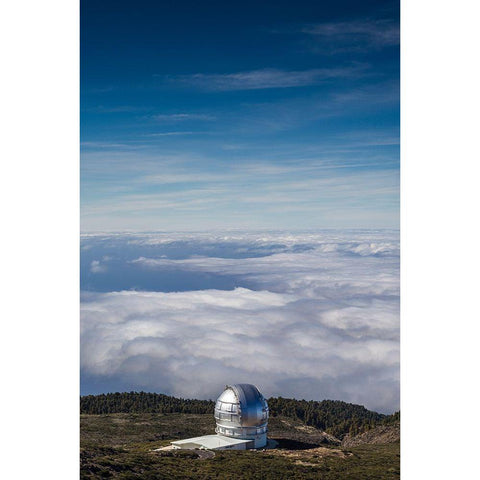 Canary Islands-Roque de los Muchachos Observatory-one of the worlds largest telescopes Black Modern Wood Framed Art Print by Bibikow, Walter