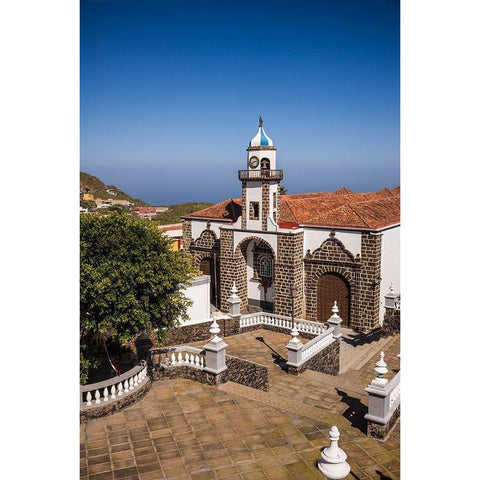 Canary Islands-El Hierro Island-Valverde-Iglesia de Nuestra Senora de la Concepcion church White Modern Wood Framed Art Print by Bibikow, Walter