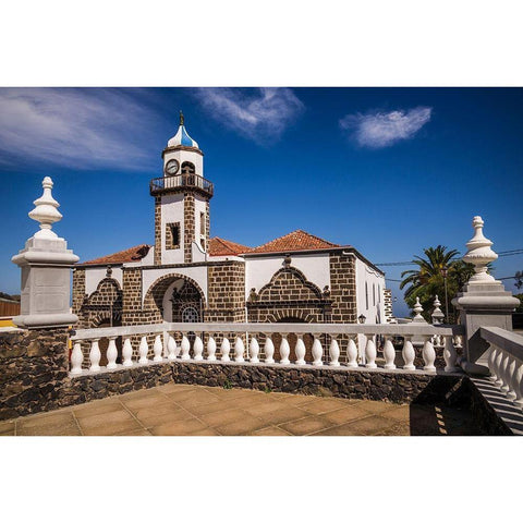 Canary Islands-El Hierro Island-Valverde-Iglesia de Nuestra Senora de la Concepcion church Black Modern Wood Framed Art Print by Bibikow, Walter