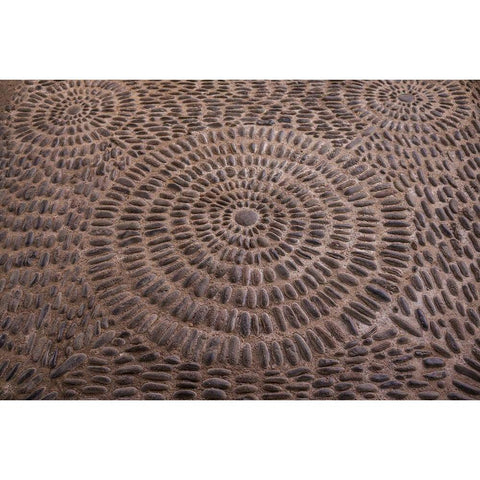 Canary Islands-Tenerife Island-Garachico-Iglesia de Santa Ana church-floor pattern Black Modern Wood Framed Art Print with Double Matting by Bibikow, Walter