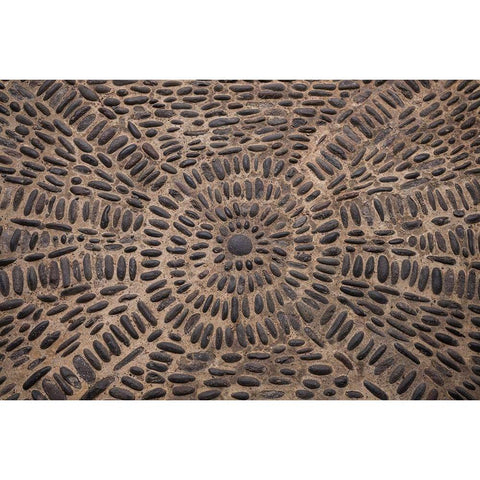 Canary Islands-Tenerife Island-Garachico-Iglesia de Santa Ana church-floor pattern Gold Ornate Wood Framed Art Print with Double Matting by Bibikow, Walter