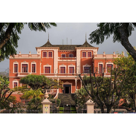 Canary Islands-Tenerife Island-La Orotava-Liceo de Taoro-built in 1928-town social club Black Modern Wood Framed Art Print by Bibikow, Walter