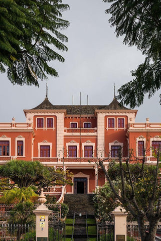 Canary Islands-Tenerife Island-La Orotava-Liceo de Taoro-built in 1928-town social club Black Ornate Wood Framed Art Print with Double Matting by Bibikow, Walter