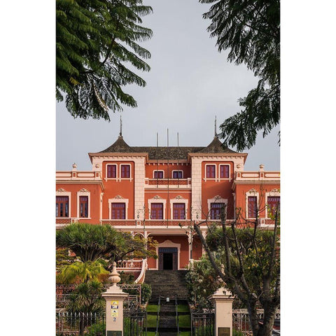 Canary Islands-Tenerife Island-La Orotava-Liceo de Taoro-built in 1928-town social club Black Modern Wood Framed Art Print by Bibikow, Walter