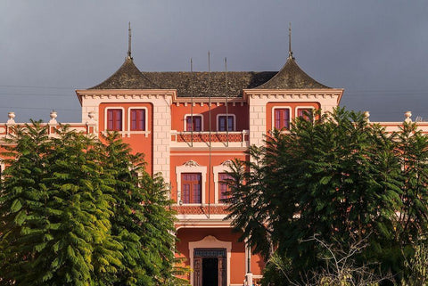 Canary Islands-Tenerife Island-La Orotava-Liceo de Taoro-built in 1928-town social club White Modern Wood Framed Art Print with Double Matting by Bibikow, Walter