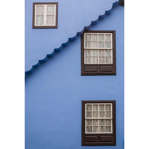 Canary Islands-Tenerife Island-San Cristobal de La Laguna-blue building detail Gold Ornate Wood Framed Art Print with Double Matting by Bibikow, Walter