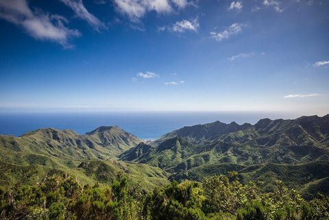 Canary Islands-Tenerife Island-northeast-La Cumbrilla-view of the Anaga Mountains Black Ornate Wood Framed Art Print with Double Matting by Bibikow, Walter
