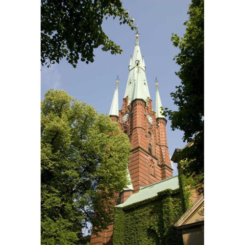 Sweden, Stockholm View of Gustav Adolf Church Black Modern Wood Framed Art Print by Ross, Nancy ,  Steve