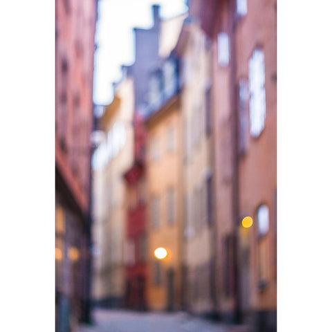 Sweden-Stockholm-Gamla Stan-Old Town-Royal Palace-old town street, Black Modern Wood Framed Art Print by Bibikow, Walter