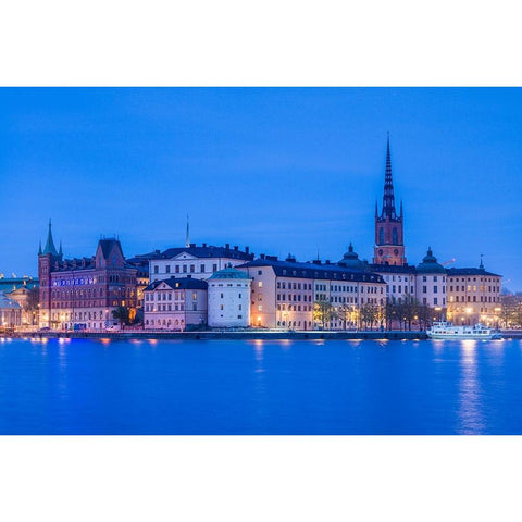 Sweden-Stockholm at dusk Gold Ornate Wood Framed Art Print with Double Matting by Bibikow, Walter