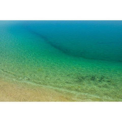 Sweden-Gotland Island-Labro-Bla Lagunen-Blue Lagoon-natural swimming area in former chalk quarry wi Black Modern Wood Framed Art Print with Double Matting by Bibikow, Walter